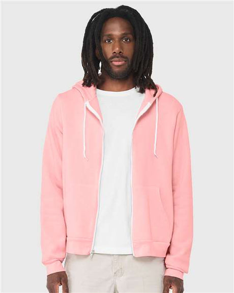 BELLA + CANVAS Unisex Sponge Fleece Full - Zip Hoodie Sweatshirt - BELLA + CANVAS 3739 Pink XS Zip Hoodies