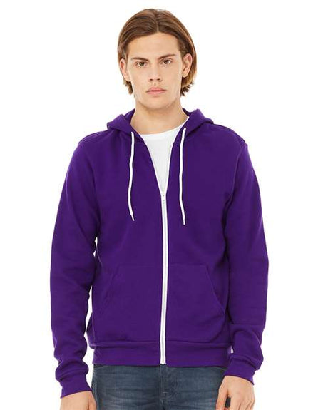 BELLA + CANVAS Unisex Sponge Fleece Full - Zip Hoodie Sweatshirt - BELLA + CANVAS 3739 Red XS Zip Hoodies