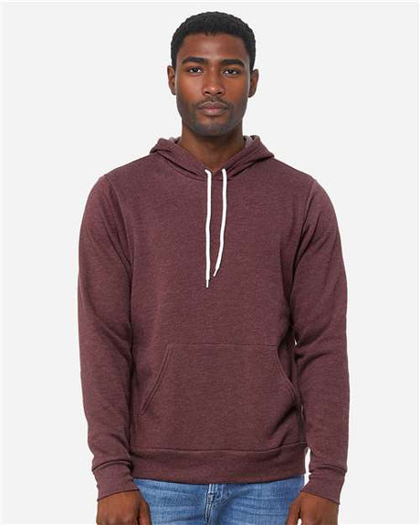 BELLA + CANVAS Unisex Sponge Fleece Hoodie Sweatshirt - BELLA + CANVAS 3719 Heather Maroon XS Sweatshirts