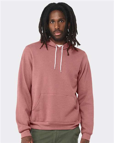 BELLA + CANVAS Unisex Sponge Fleece Hoodie Sweatshirt - BELLA + CANVAS 3719 Heather Mauve XS Sweatshirts