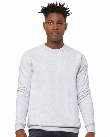 BELLA + CANVAS Unisex Sponge Fleece Raglan Crewneck Sweatshirt - BELLA + CANVAS 3901 Ash XS Crewneck Sweatshirts