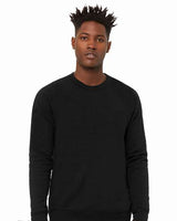 BELLA + CANVAS Unisex Sponge Fleece Raglan Crewneck Sweatshirt - BELLA + CANVAS 3901 Black Heather XS Crewneck Sweatshirts