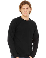 BELLA + CANVAS Unisex Sponge Fleece Raglan Crewneck Sweatshirt - BELLA + CANVAS 3901 Black XS Crewneck Sweatshirts