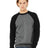 BELLA + CANVAS Unisex Sponge Fleece Raglan Crewneck Sweatshirt - BELLA + CANVAS 3901 Deep Heather/ Black S Crewneck Sweatshirts