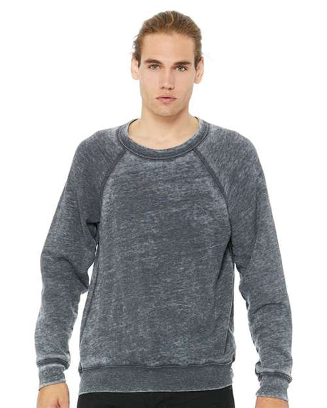 BELLA + CANVAS Unisex Sponge Fleece Raglan Crewneck Sweatshirt - BELLA + CANVAS 3901 Grey Acid Wash XS Crewneck Sweatshirts