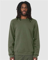 BELLA + CANVAS Unisex Sponge Fleece Raglan Crewneck Sweatshirt - BELLA + CANVAS 3901 Military Green XS Crewneck Sweatshirts