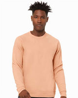 BELLA + CANVAS Unisex Sponge Fleece Raglan Crewneck Sweatshirt - BELLA + CANVAS 3901 Peach XS Crewneck Sweatshirts