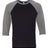 BELLA + CANVAS Unisex Three - Quarter Sleeve Baseball Tee - BELLA + CANVAS 3200 Black/ Deep Heather XS Short Sleeve T-Shirts