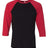 BELLA + CANVAS Unisex Three - Quarter Sleeve Baseball Tee - BELLA + CANVAS 3200 Black/ Red XS Short Sleeve T-Shirts
