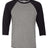 BELLA + CANVAS Unisex Three - Quarter Sleeve Baseball Tee - BELLA + CANVAS 3200 Deep Heather/ Black XS Short Sleeve T-Shirts