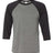BELLA + CANVAS Unisex Three - Quarter Sleeve Baseball Tee - BELLA + CANVAS 3200 Grey/ Charcoal Black Triblend XS Short Sleeve T-Shirts