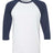 BELLA + CANVAS Unisex Three - Quarter Sleeve Baseball Tee - BELLA + CANVAS 3200 White/ Navy XS Short Sleeve T-Shirts