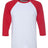 BELLA + CANVAS Unisex Three - Quarter Sleeve Baseball Tee - BELLA + CANVAS 3200 White/ Red XS Short Sleeve T-Shirts
