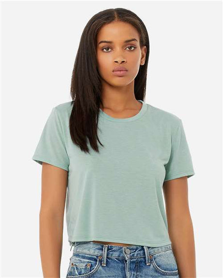 BELLA + CANVAS Women’s Flowy Crop Tee - BELLA + CANVAS 8882 Dusty Blue S Short Sleeve T-Shirts