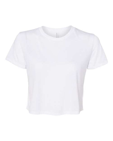 BELLA + CANVAS Women’s Flowy Crop Tee - BELLA + CANVAS 8882 White S Short Sleeve T-Shirts