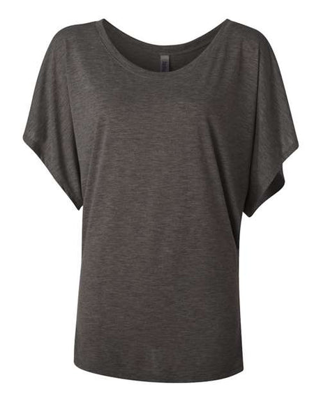 BELLA + CANVAS Women’s Flowy Draped Dolman Tee - BELLA + CANVAS 8821 Dark Grey Heather S Short Sleeve T-Shirts