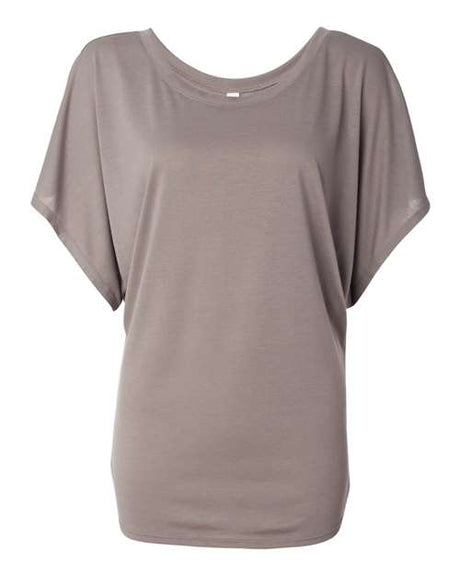 BELLA + CANVAS Women’s Flowy Draped Dolman Tee - BELLA + CANVAS 8821 Pebble Brown S Short Sleeve T-Shirts