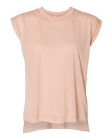 BELLA + CANVAS Women’s Flowy Rolled Cuffs Muscle Tee - BELLA + CANVAS 8804 Peach 2XL Short Sleeve T-Shirts