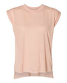 BELLA + CANVAS Women’s Flowy Rolled Cuffs Muscle Tee - BELLA + CANVAS 8804 Peach 2XL Short Sleeve T-Shirts