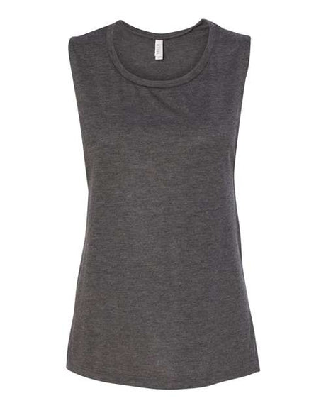 BELLA + CANVAS Women's Flowy Scoop Muscle Tank - BELLA + CANVAS 8803 Dark Grey Heather S