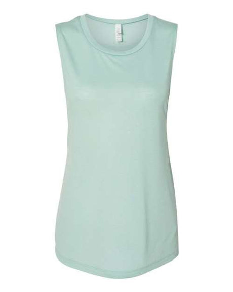 BELLA + CANVAS Women's Flowy Scoop Muscle Tank - BELLA + CANVAS 8803 Dusty Blue S