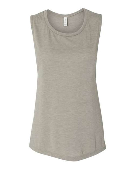 BELLA + CANVAS Women's Flowy Scoop Muscle Tank - BELLA + CANVAS 8803 Heather Stone L