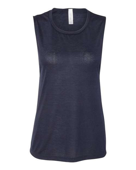 BELLA + CANVAS Women's Flowy Scoop Muscle Tank - BELLA + CANVAS 8803 Midnight S