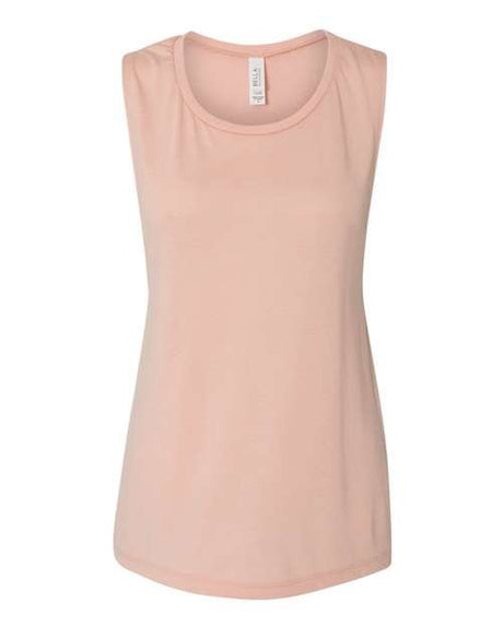BELLA + CANVAS Women's Flowy Scoop Muscle Tank - BELLA + CANVAS 8803 Peach S