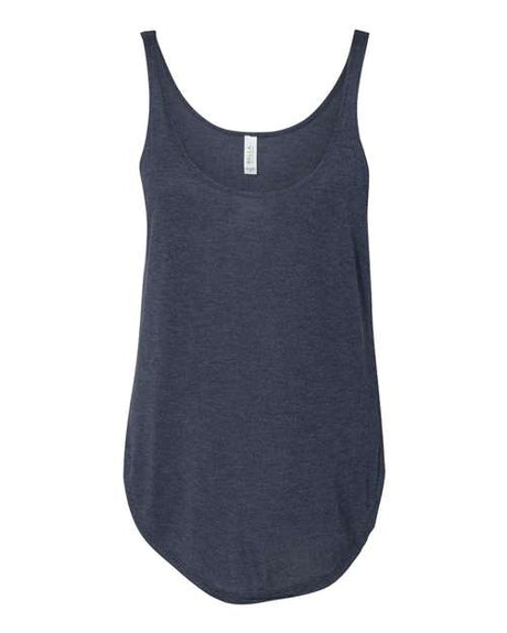 BELLA + CANVAS Women's Flowy Tank with Side Slit - BELLA + CANVAS 8802 Heather Navy S