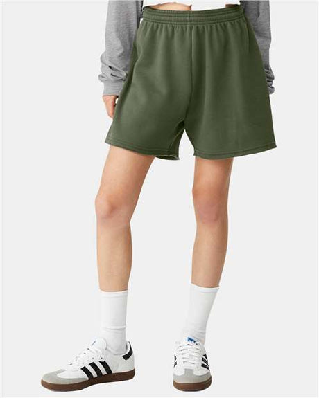 BELLA + CANVAS Women's FWD Fashion Cutoff Fleece Shorts - BELLA + CANVAS 3797 Military Green S
