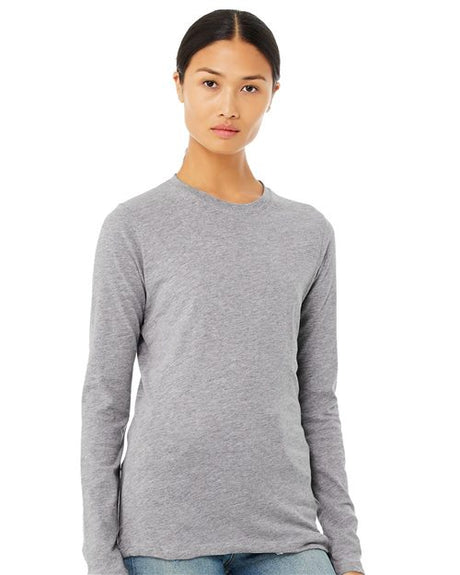 BELLA + CANVAS Women’s Jersey Long Sleeve Tee - BELLA + CANVAS 6500 Athletic Heather S Long Sleeve T-Shirts