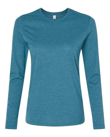BELLA + CANVAS Women’s Jersey Long Sleeve Tee - BELLA + CANVAS 6500 Heather Deep Teal S Long Sleeve T-Shirts