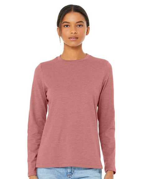 BELLA + CANVAS Women’s Jersey Long Sleeve Tee - BELLA + CANVAS 6500 Heather Mauve S Long Sleeve T-Shirts