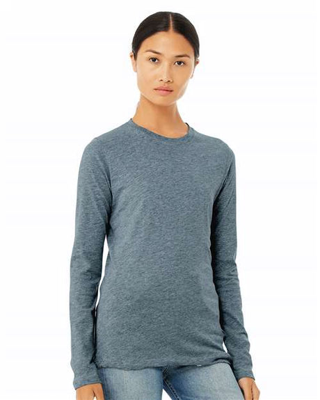 BELLA + CANVAS Women’s Jersey Long Sleeve Tee - BELLA + CANVAS 6500 Heather Slate S Long Sleeve T-Shirts