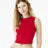 BELLA + CANVAS Women's Micro Rib Muscle Crop Tank - BELLA + CANVAS 1013 Solid Red Blend XS