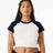 BELLA + CANVAS Women's Micro Rib Raglan Baby Tee - BELLA + CANVAS 1201 White/ Navy XS Short Sleeve T-Shirts