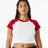 BELLA + CANVAS Women's Micro Rib Raglan Baby Tee - BELLA + CANVAS 1201 White/ Red XS Short Sleeve T-Shirts