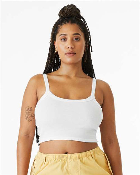 BELLA + CANVAS Women's Micro Rib Spaghetti Strap Tank - BELLA + CANVAS 1012 Solid White Blend XS