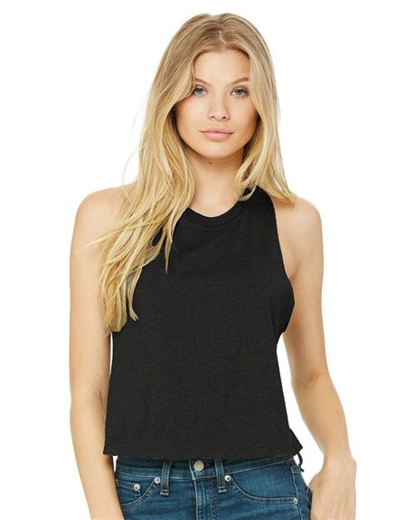 BELLA + CANVAS Women's Racerback Crop Tank - BELLA + CANVAS 6682 Athletic Heather S