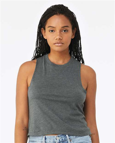 BELLA + CANVAS Women's Racerback Crop Tank - BELLA + CANVAS 6682 Deep Heather S