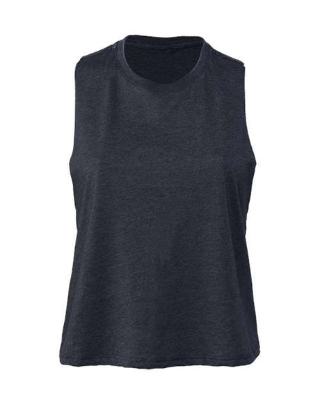 BELLA + CANVAS Women's Racerback Crop Tank - BELLA + CANVAS 6682 Heather Navy S