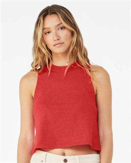 BELLA + CANVAS Women's Racerback Crop Tank - BELLA + CANVAS 6682 Heather Red S