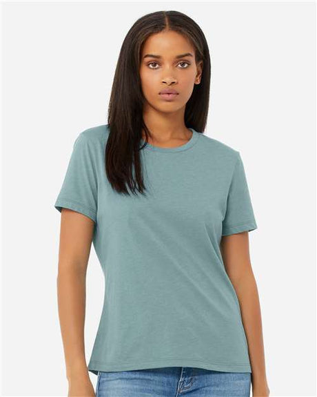 BELLA + CANVAS Women’s Relaxed Fit Heather CVC Tee - BELLA + CANVAS 6400CVC Heather Blue Lagoon S Short Sleeve T-Shirts