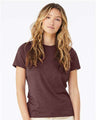 BELLA + CANVAS Women’s Relaxed Fit Heather CVC Tee - BELLA + CANVAS 6400CVC Heather Maroon S Short Sleeve T-Shirts