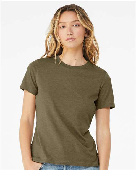 BELLA + CANVAS Women’s Relaxed Fit Heather CVC Tee - BELLA + CANVAS 6400CVC Heather Olive S Short Sleeve T-Shirts