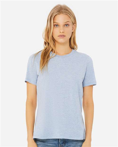 BELLA + CANVAS Women’s Relaxed Fit Heather CVC Tee - BELLA + CANVAS 6400CVC Heather Prism Blue S Short Sleeve T-Shirts