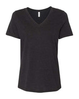 BELLA + CANVAS Women's Relaxed Heather CVC V - Neck Tee - BELLA + CANVAS 6405CVC Black Heather S Short Sleeve T-Shirts