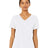 BELLA + CANVAS Women's Relaxed Heather CVC V - Neck Tee - BELLA + CANVAS 6405CVC Solid White Blend S Short Sleeve T-Shirts