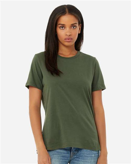 BELLA + CANVAS Women’s Relaxed Jersey Tee - BELLA + CANVAS 6400 Military Green S Short Sleeve T-Shirts
