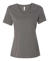 BELLA + CANVAS Women’s Relaxed Jersey V - Neck Tee - BELLA + CANVAS 6405 Asphalt S Short Sleeve T-Shirts